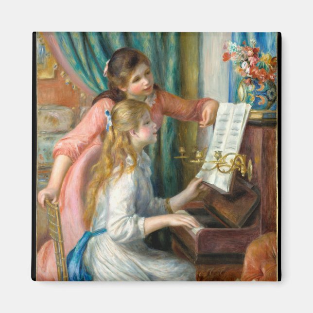 Íman Jovens meninas ao piano por Pierre-Auguste Renoir (Frente)