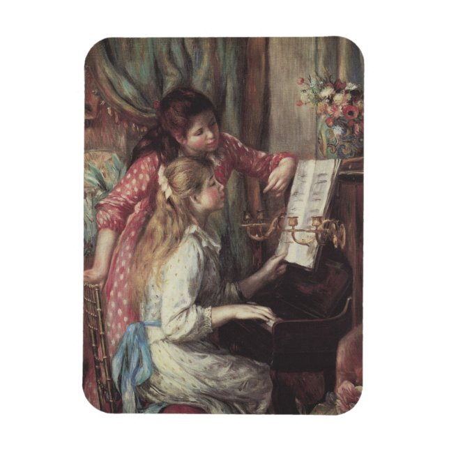 Íman Jovens Moças ao Piano por Pierre Renoir (Vertical)