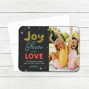 Íman Joy Peace and Love Bright Colors Holiday