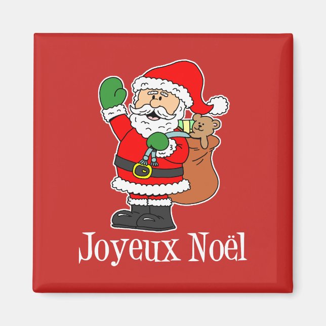 Íman Joyeux Noel Papais noeis de Natal Franceses Magnet (Frente)