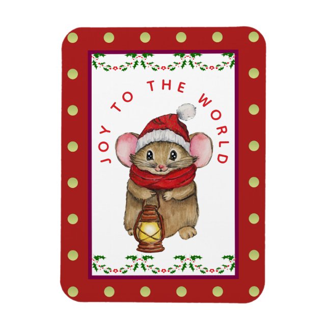 Íman Joyful Christmas mouse greeting card (Vertical)
