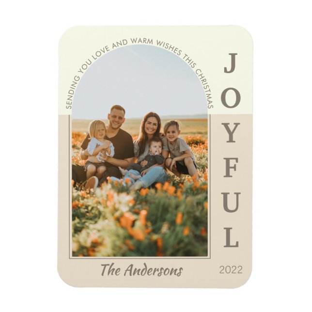 Íman Joyful Modern Minimalist Boho Arch Photo Beige (Vertical)