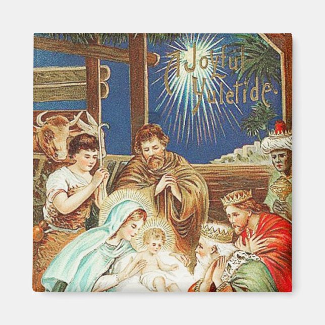Íman Joyful Yuletide Vintage Magnet (Frente)