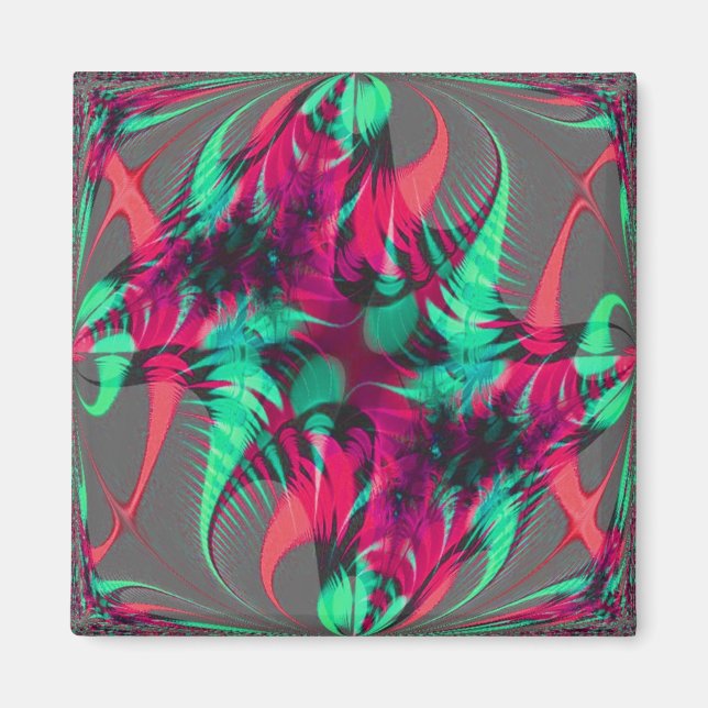 Íman Joyous Red Fractal Magnet (Frente)