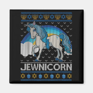 Íman Judeu engraçado Jewnicorn Unicórnio Menorá Feio
