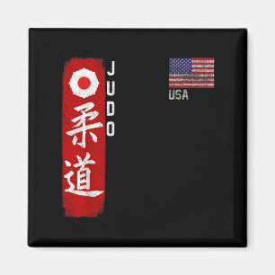 Íman Judo EUA Judoka do Dojo Bandeira Americana Arte Ma