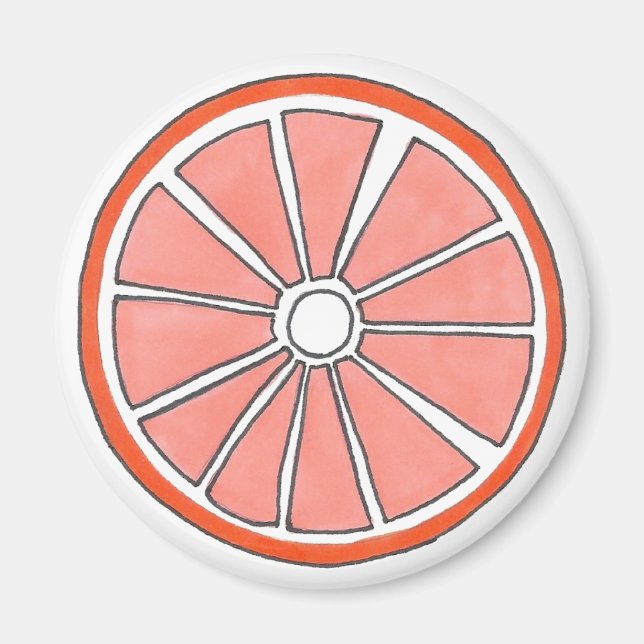 Íman Juicy Florida Orange Citrus Fruta Slice (Frente)