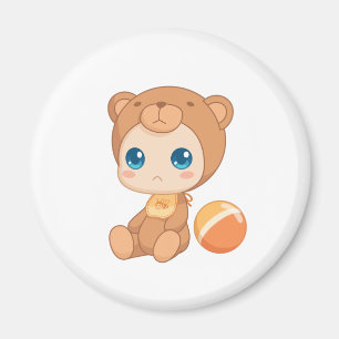 Íman Jumpsuit do urso da menina do bebé
