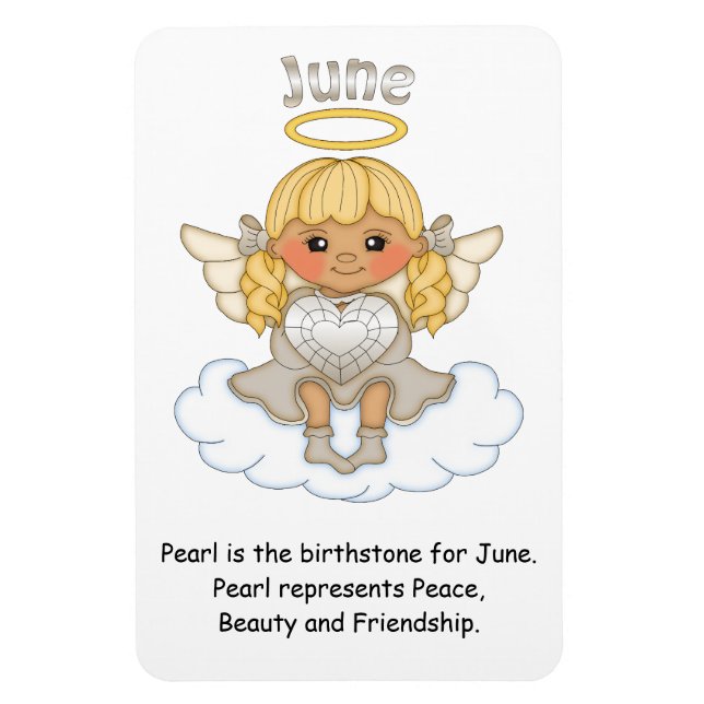 Íman June Birthstone Angel Blonde Premium Magnet (Vertical)