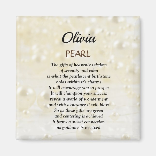 Íman June Birthstone Pearl design (Frente)