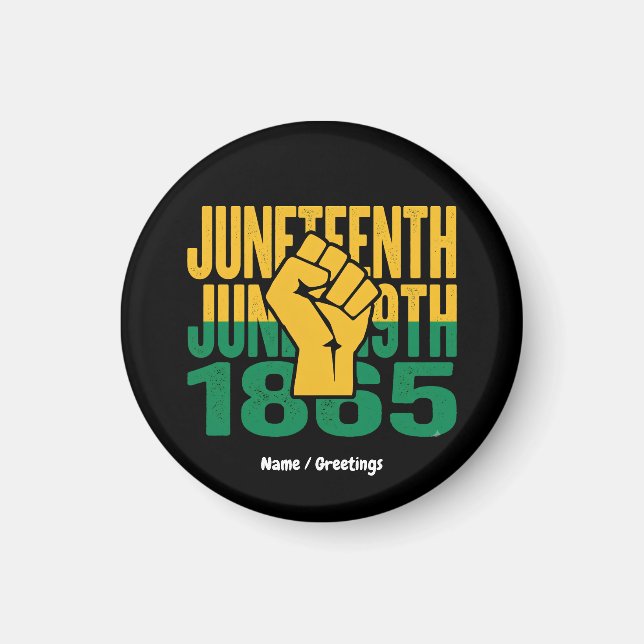 Íman Juneteenth 1865 19 de Junho Gráfico de Liberdade N (Frente)