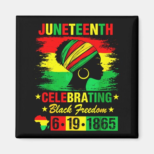 Íman Juneteenth 19 de junho de 1865 afro-americano  (Frente)