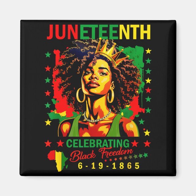 Íman Juneteenth celebra dia da liberdade negra menina m (Frente)