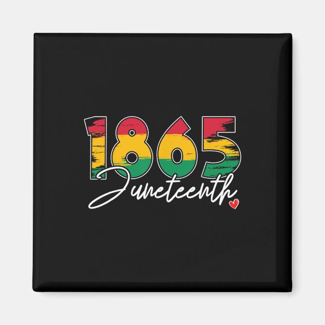 Íman Juneteenth Celebra Liberdade Negra 1865 Coração Hi (Frente)