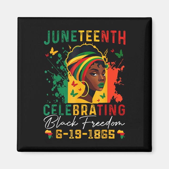 Íman Juneteenth Celebrando a Liberdade Negra Juneteenth (Frente)
