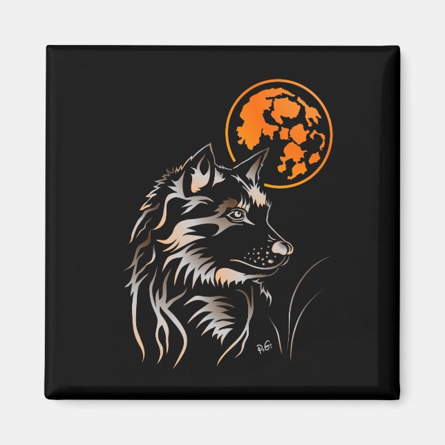 Íman junger träumender Wolf Magnet (Frente)