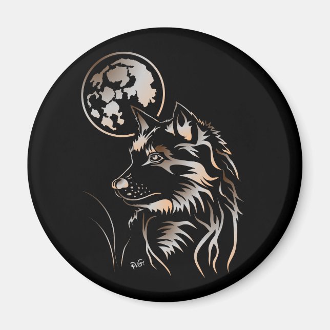 Íman junger träumender Wolf Magnet (Frente)