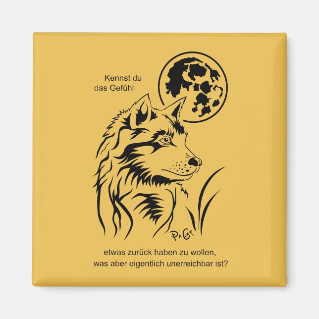 Íman junger träumender Wolf Magnet (Frente)