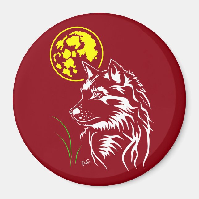 Íman junger träumender Wolf Magnet (Frente)