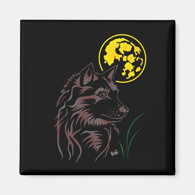 Íman junger träumender Wolf Magnet (Frente)