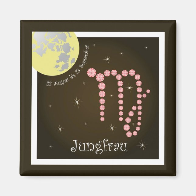 Íman Jungfrau 23. Agosto bis 23. Setembro Magnet (Frente)