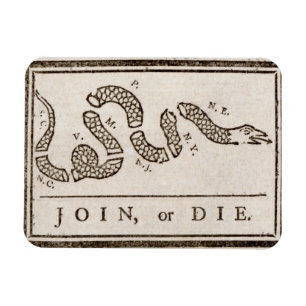 Íman Junte-se ou die Benjamin Franklin à Cartoon Polí