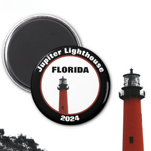 Íman Jupiter Florida Lighthouse Fotografia Black