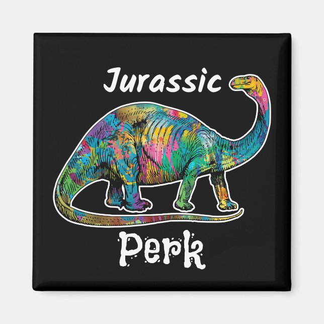 Íman Jurassic Perk Colorido Dinossauro Preto (Frente)