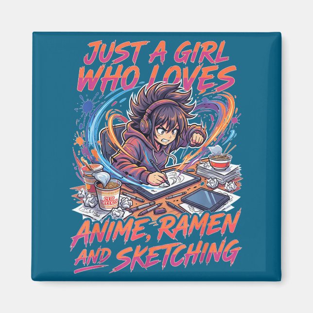 Íman Just A Girl Who Loves Anime Ramen And Sketching Ma (Frente)