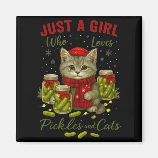 Íman Just A Girl Who Loves Ckles And Cats Christmas  (Frente)