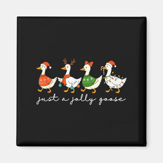 Íman Just A Jolly Goose Santa Christmas Goose Farm Merr (Frente)