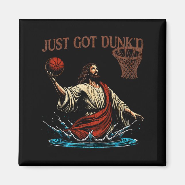 Íman Just Got Dunked Funny Baptism Jesus Christian Bask (Frente)