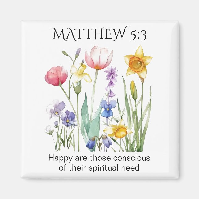 Íman JW 2026 Year Text with Watercolor Florals (Frente)