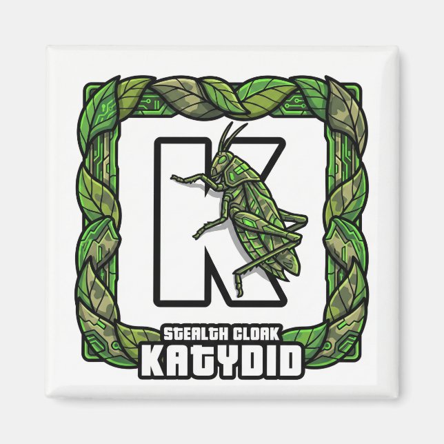 Íman K é para Katydid – Ímã de Aprendizado ABC ao estil (Frente)