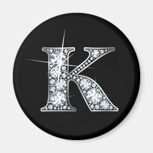 Íman "K" Faux-"Diamond Bling" Magnet