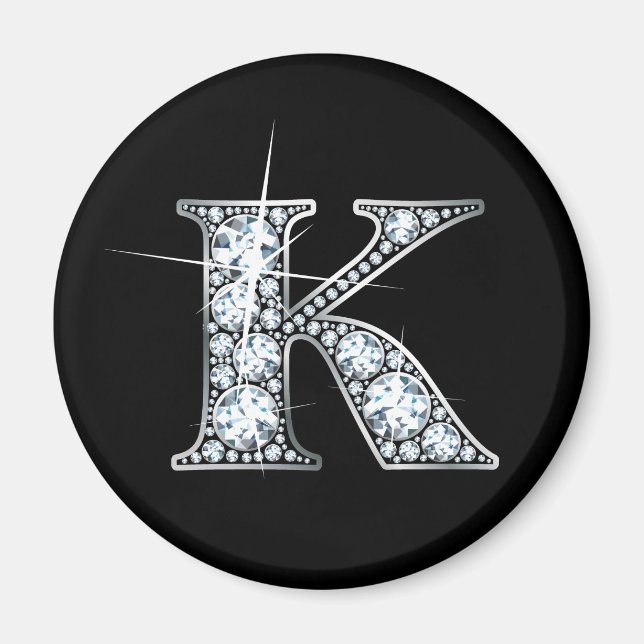 Íman "K" Faux-"Diamond Bling" Magnet (Frente)