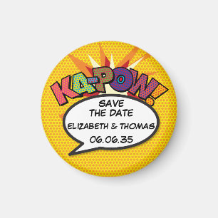 Íman KA-POW Salve a Data Diversão Retro Quadrinhos Pop