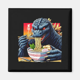 Íman Kaiju Engraçado Comendo Ramen Amante de Monstros J