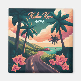 Íman Kailua Kona Hawaii Big Island Sunset Retro