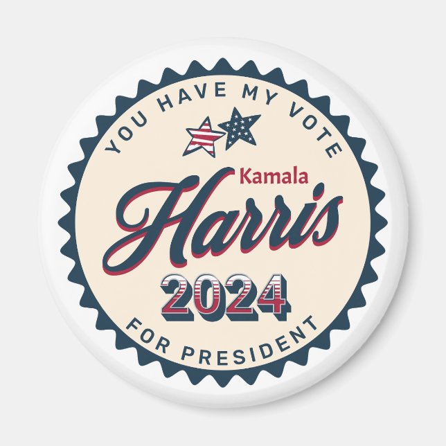 Íman Kamala Harris 2024 | Tem o meu voto (Frente)