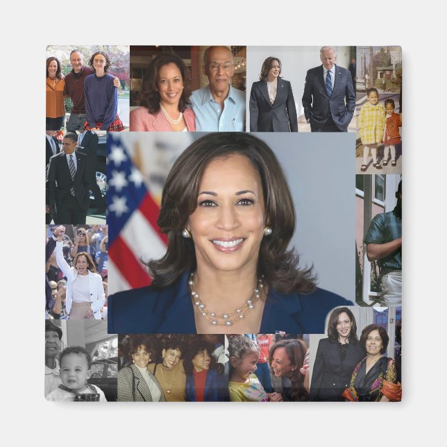 Íman Kamala Harris Collage Fotografia Magnet (Frente)