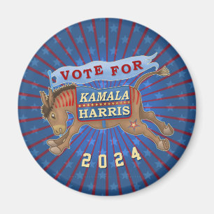 Íman Kamala Harris Presidente 2024 Democrata Donkey