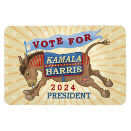 Íman Kamala Harris Presidente 2024 Democrata Donkey