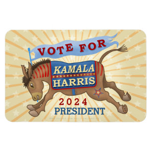 Íman Kamala Harris Presidente 2024 Democrata Donkey