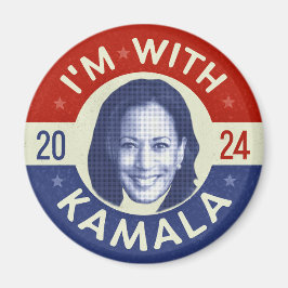 Íman Kamala Harris Presidente 2024 Foto Retro Democrata