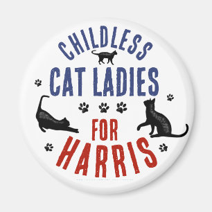 Íman Kamala Harris Presidente 2024 Mulheres de Gato Sem