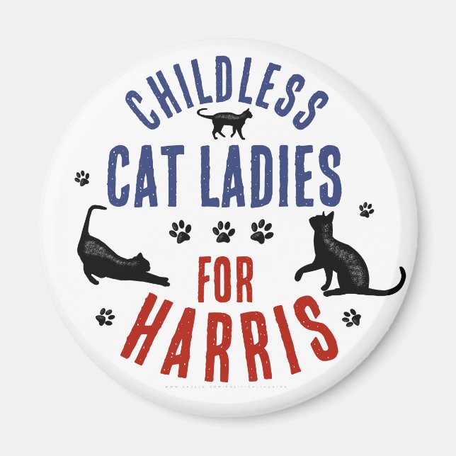 Íman Kamala Harris Presidente 2024 Mulheres de Gato Sem (Frente)