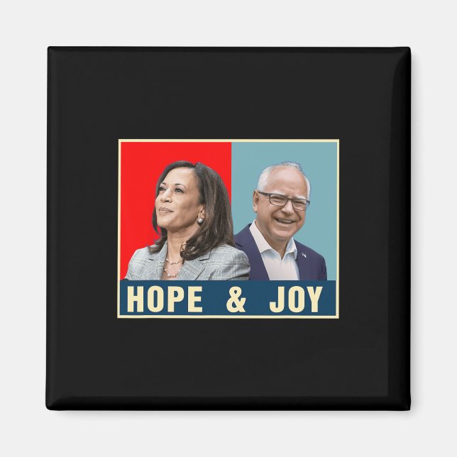 Íman Kamala Harris Tim Walz 2024 Esperança E Joy (Frente)
