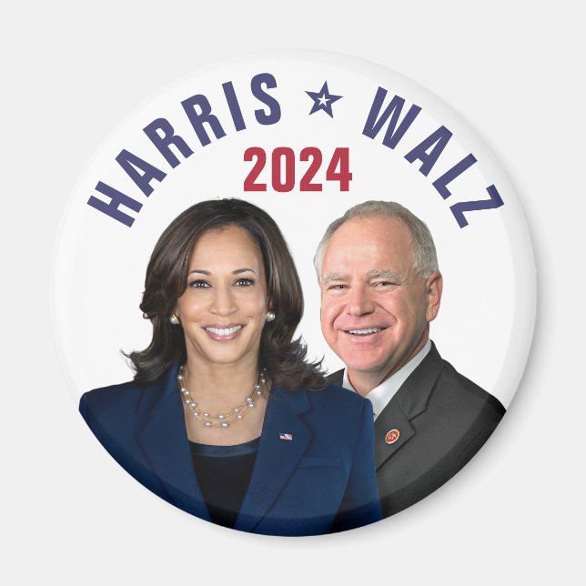Íman Kamala Harris Tim Walz 2024 Presidente Vice Fotos (Frente)