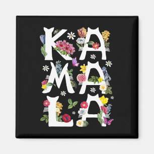 Íman Kamala Harris Vintage Floral Cat Letters President